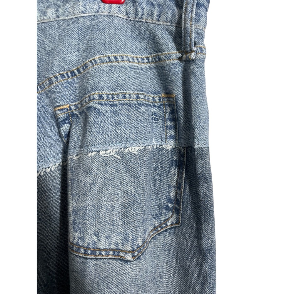 RAG & BONE Miramar Sofie Wide-Leg Pant Two-Tone Sweatpant Jeans Antonia Wash - Picture 10 of 14